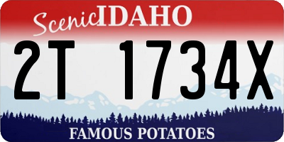 ID license plate 2T1734X