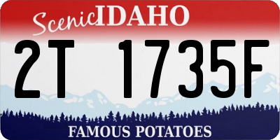 ID license plate 2T1735F