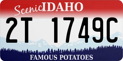 ID license plate 2T1749C