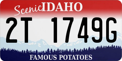 ID license plate 2T1749G