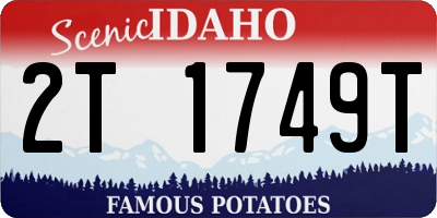 ID license plate 2T1749T