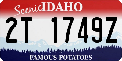 ID license plate 2T1749Z