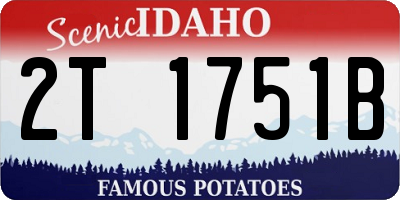 ID license plate 2T1751B