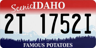 ID license plate 2T1752I