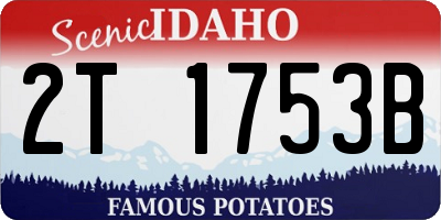 ID license plate 2T1753B