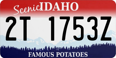 ID license plate 2T1753Z