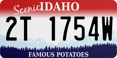 ID license plate 2T1754W