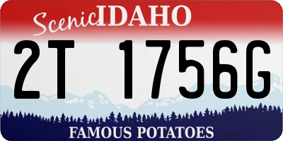 ID license plate 2T1756G