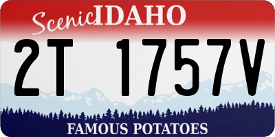 ID license plate 2T1757V