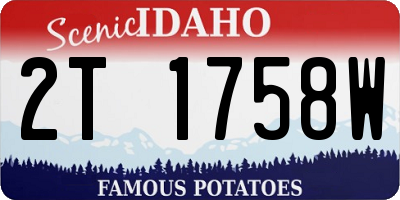 ID license plate 2T1758W