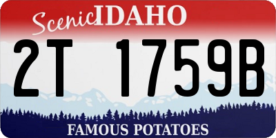 ID license plate 2T1759B