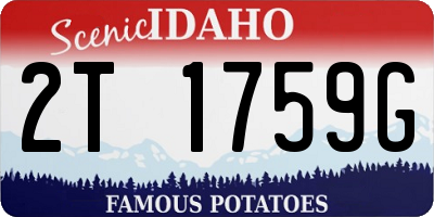 ID license plate 2T1759G