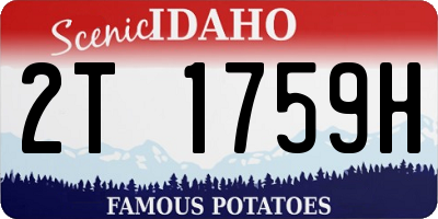 ID license plate 2T1759H