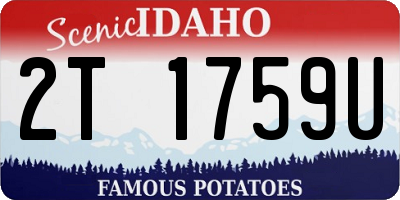 ID license plate 2T1759U