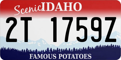 ID license plate 2T1759Z