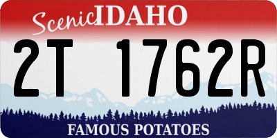 ID license plate 2T1762R