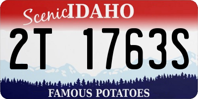 ID license plate 2T1763S