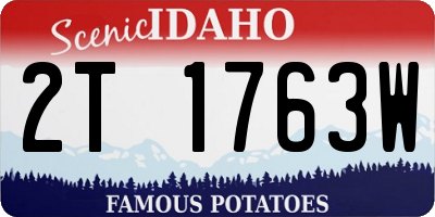 ID license plate 2T1763W