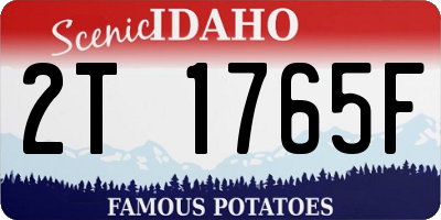 ID license plate 2T1765F