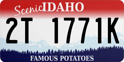 ID license plate 2T1771K