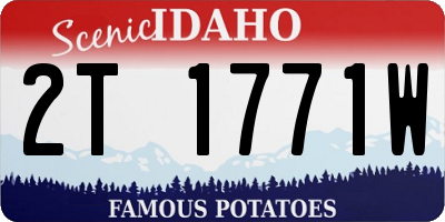 ID license plate 2T1771W
