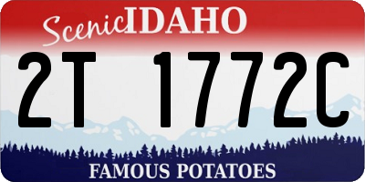 ID license plate 2T1772C