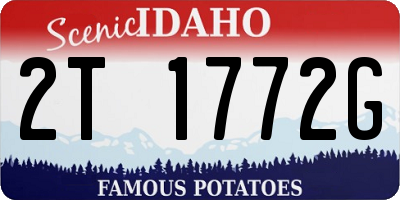 ID license plate 2T1772G