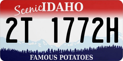 ID license plate 2T1772H