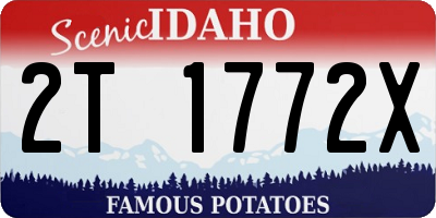ID license plate 2T1772X