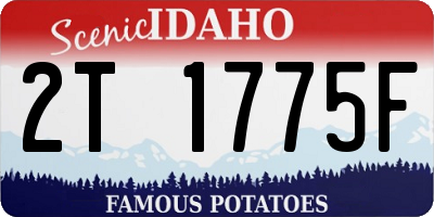 ID license plate 2T1775F