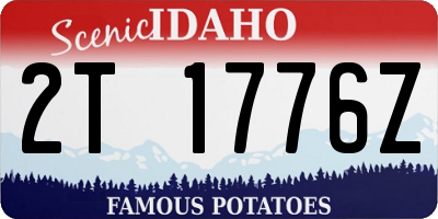ID license plate 2T1776Z