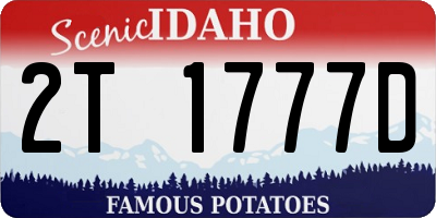 ID license plate 2T1777D