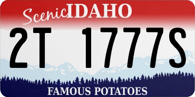 ID license plate 2T1777S