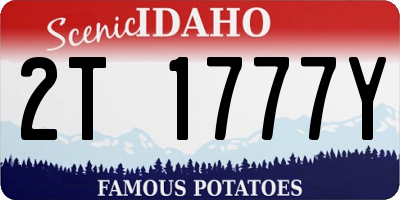 ID license plate 2T1777Y