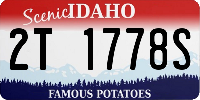 ID license plate 2T1778S
