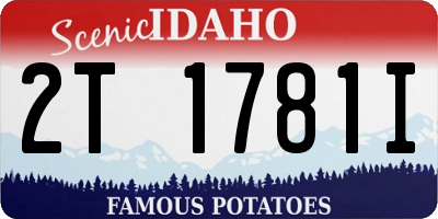 ID license plate 2T1781I