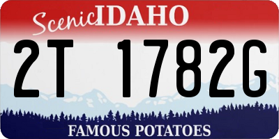 ID license plate 2T1782G