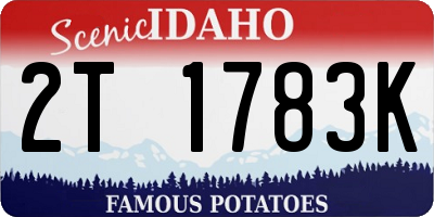 ID license plate 2T1783K