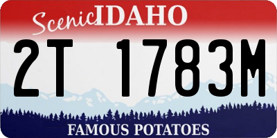 ID license plate 2T1783M
