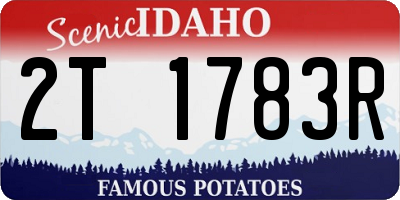 ID license plate 2T1783R