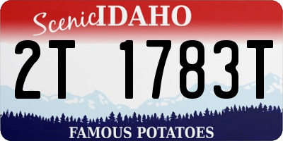 ID license plate 2T1783T