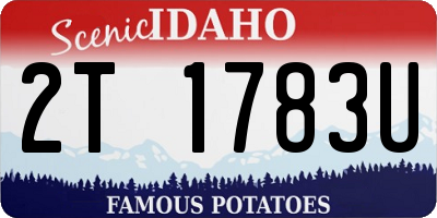 ID license plate 2T1783U