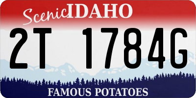 ID license plate 2T1784G