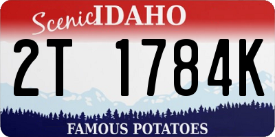 ID license plate 2T1784K
