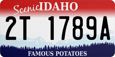 ID license plate 2T1789A