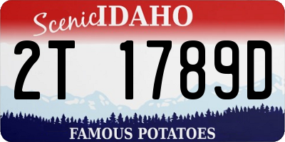 ID license plate 2T1789D