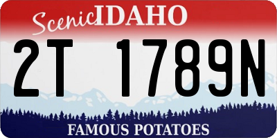 ID license plate 2T1789N