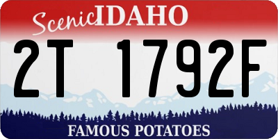 ID license plate 2T1792F