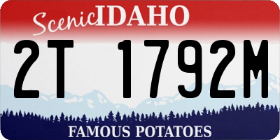 ID license plate 2T1792M