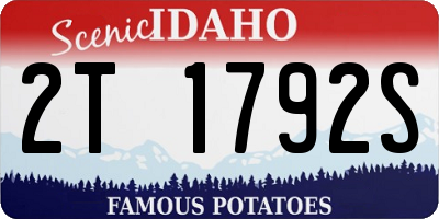 ID license plate 2T1792S